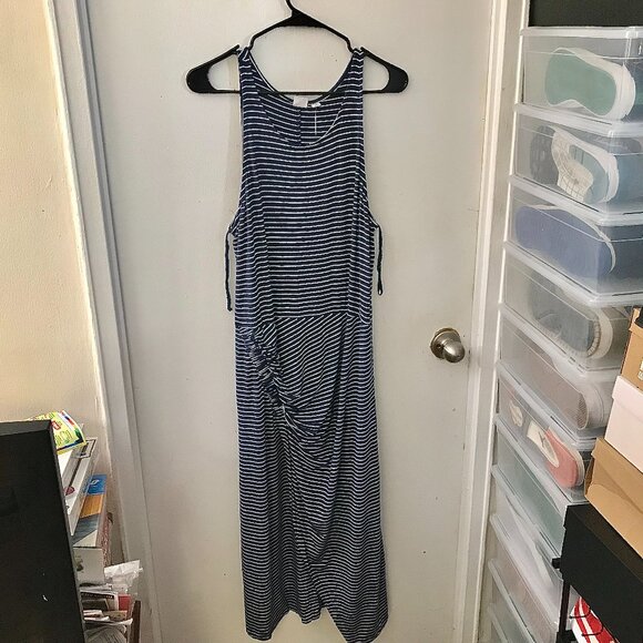 Women's Gap Cinched Mid-Section Dress - Navy and White - Size XL - Picture 1 of 6